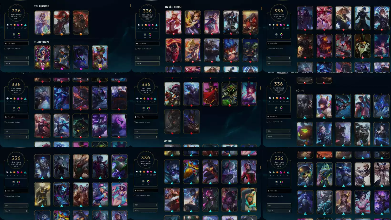 🎮 Thông tin tài khoản: ✅ 336 skin cực khủng 🔥 3 cam, 4 Tối Thượng, 37 Huyền Thoại (đỏ), 187 Sử Thi 🐱 Có mảnh trang phục SHACO MÈO TOM mới ra 🏅 Rank hiện tại: Đồng (acc chơi chill, chưa tryhard) 🧠 TFT (Đấu Trường Chân Lý): có chơi ổn định 🏟️ Sân chưởng đủ chơi, tha hồ thay đổi
